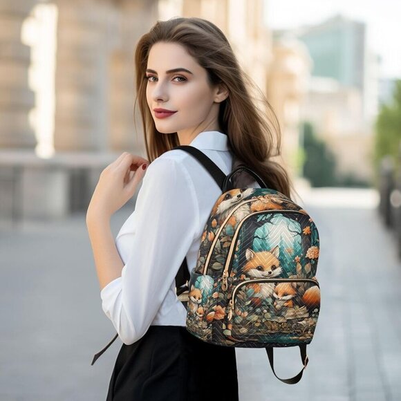 Mini Faux Leather Backpack Small Women Girls Cute School Travel Compact Purse main image 7